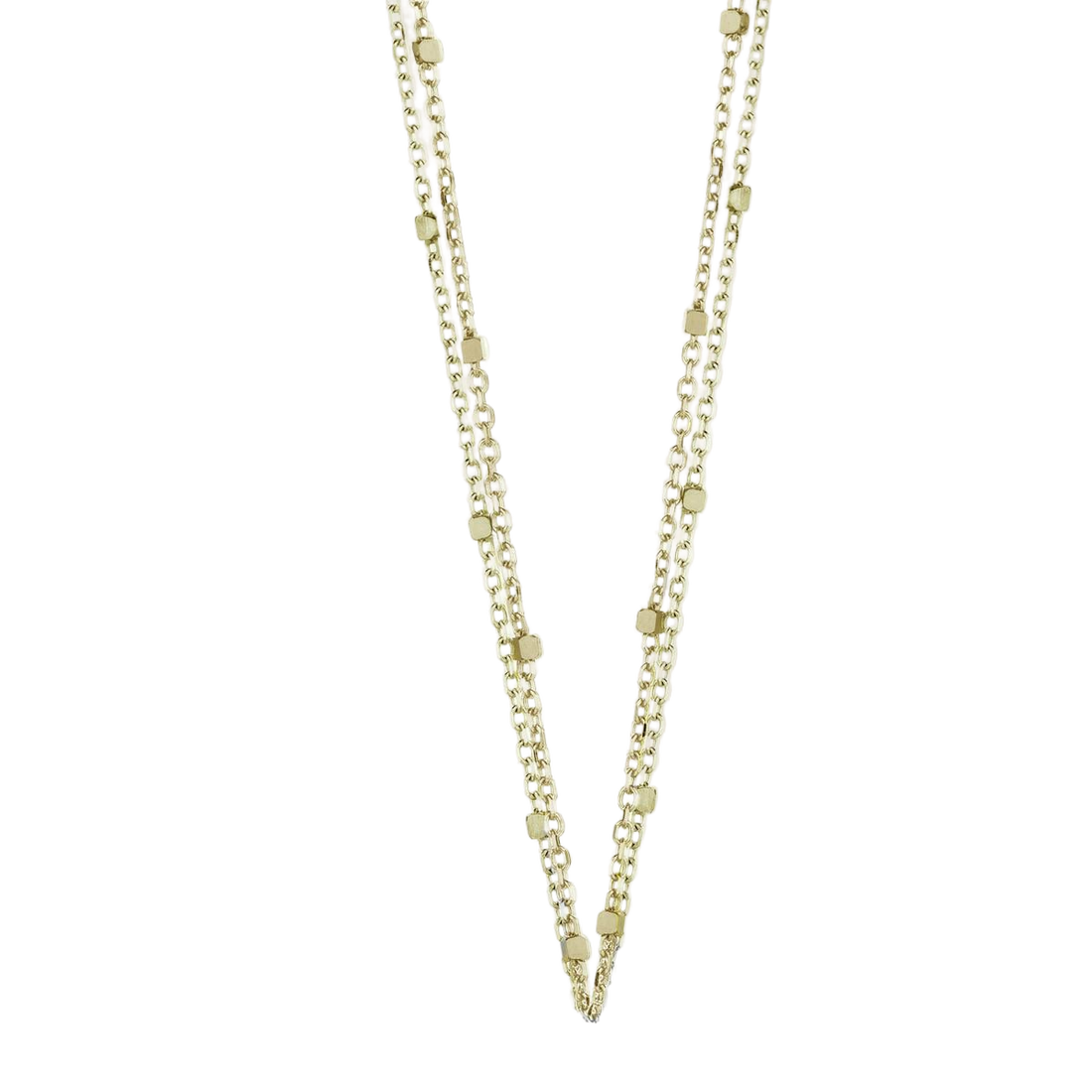 Bracelet double chaîne cubes