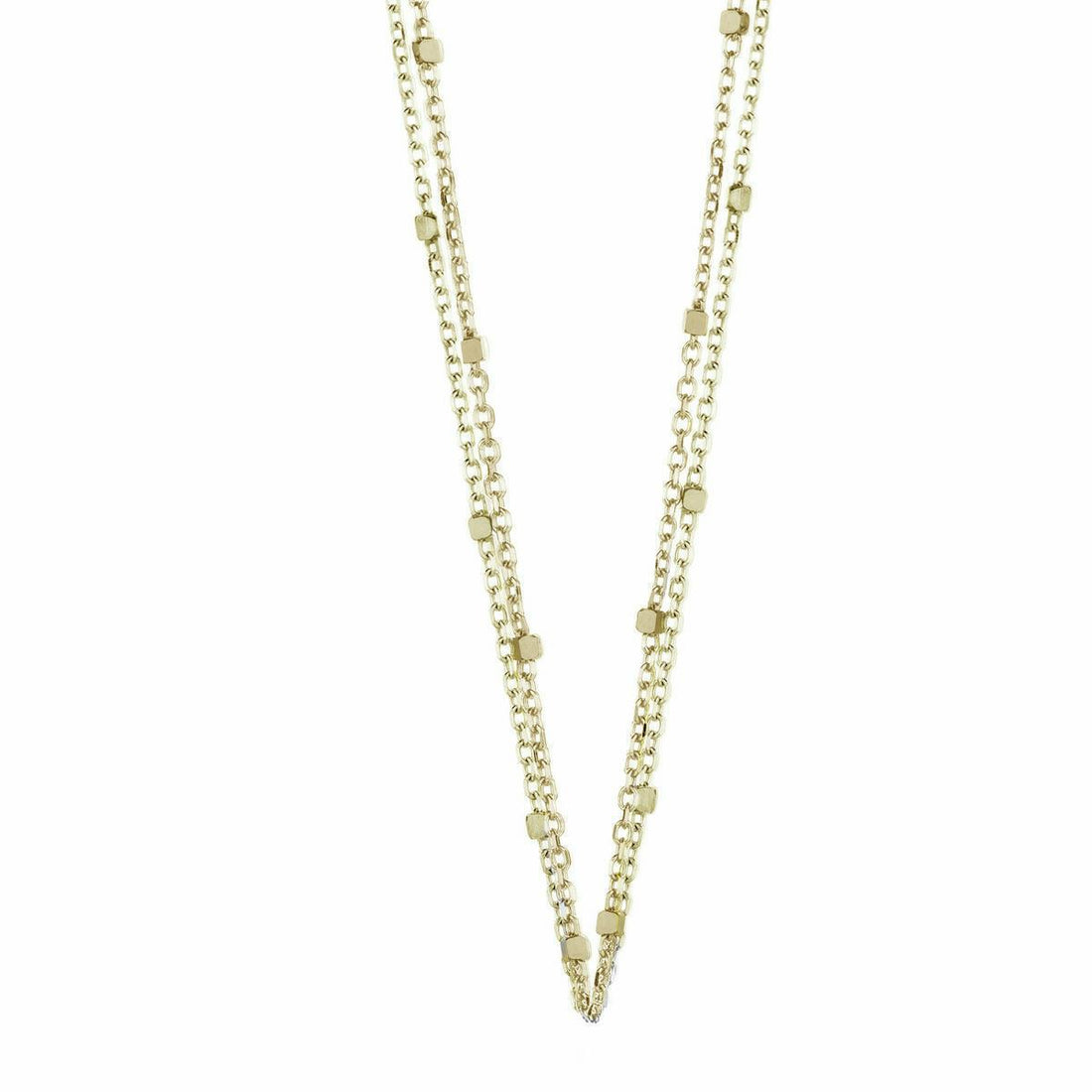 Collier chaînes double cubes
