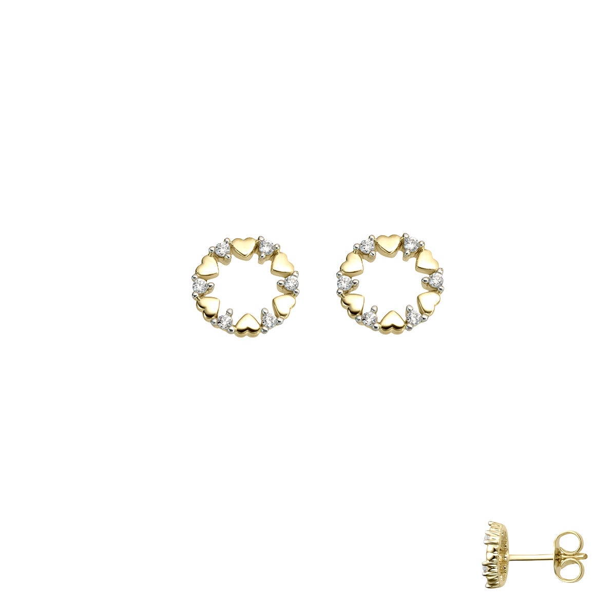 Boucles cœurs et diamants