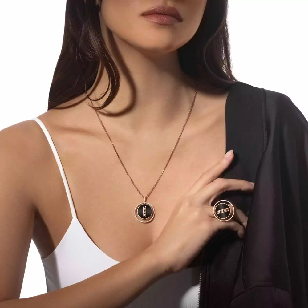 Bague Lucky Move onyx, grand modèle