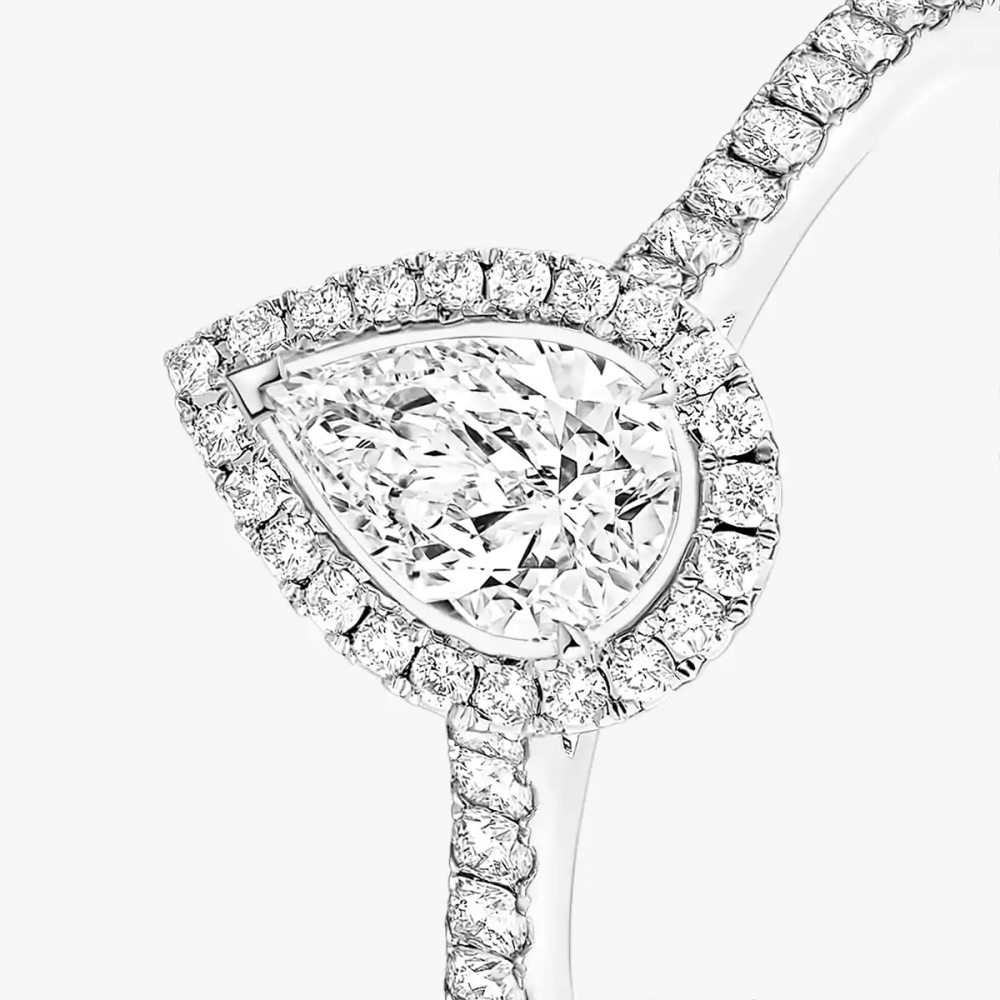 Bague solitaire Joy taille poire, moyen modèle
