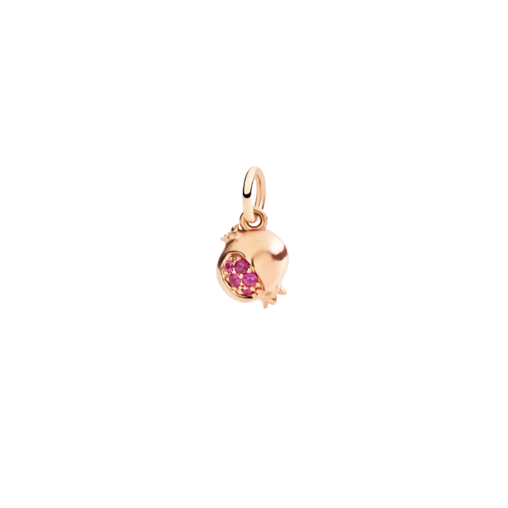 Pendentif Grenade Or Rose Et Rubis