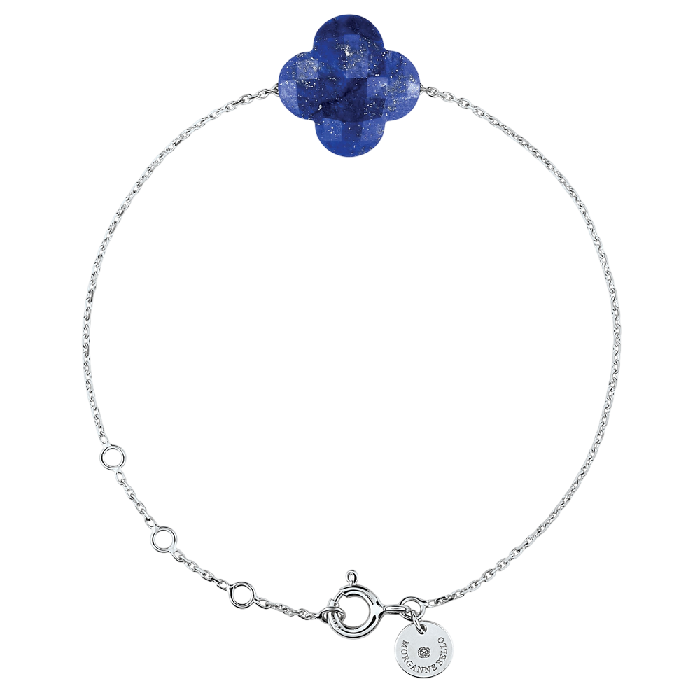 Bracelet, Lapis Lazuli, Or Blanc