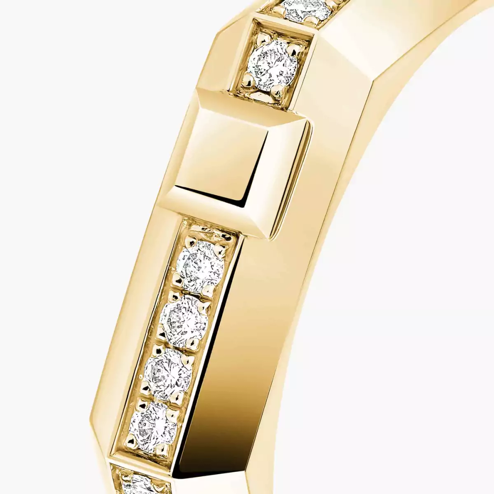 Bague Moderniste pavée, petit modèle - Bijouterie Aurea｜Morges