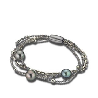 Bracelet Perles Tahiti & Pierre de Lune