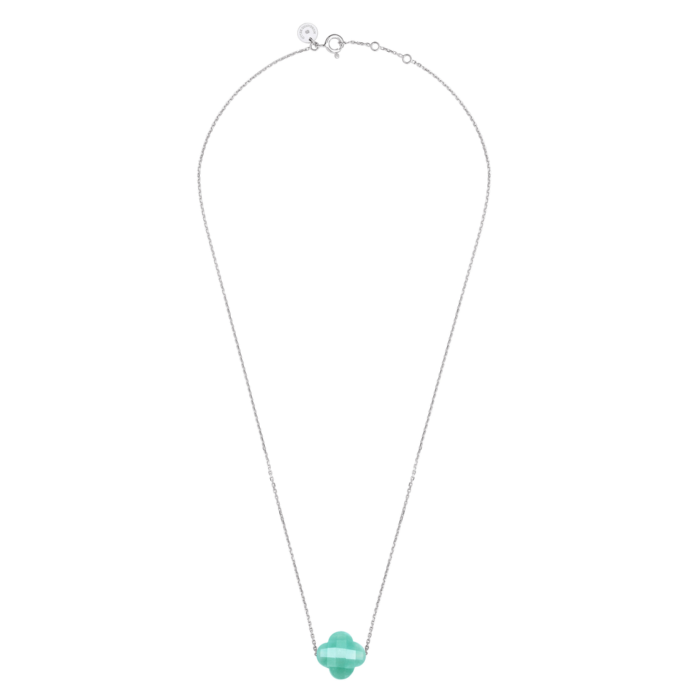 Collier, Amazonite, Or Blanc