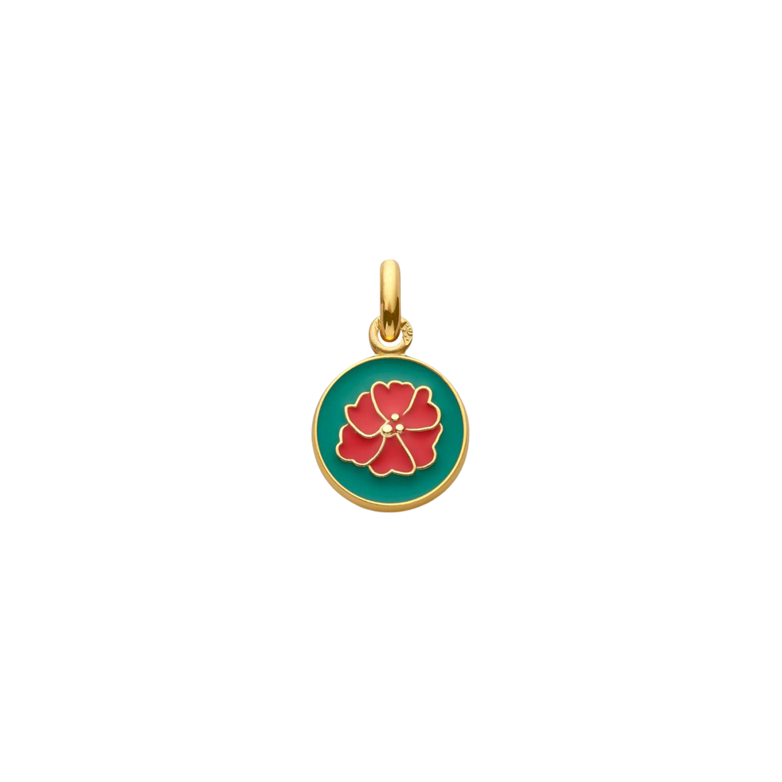 Mini Médaille Coquelicot vert