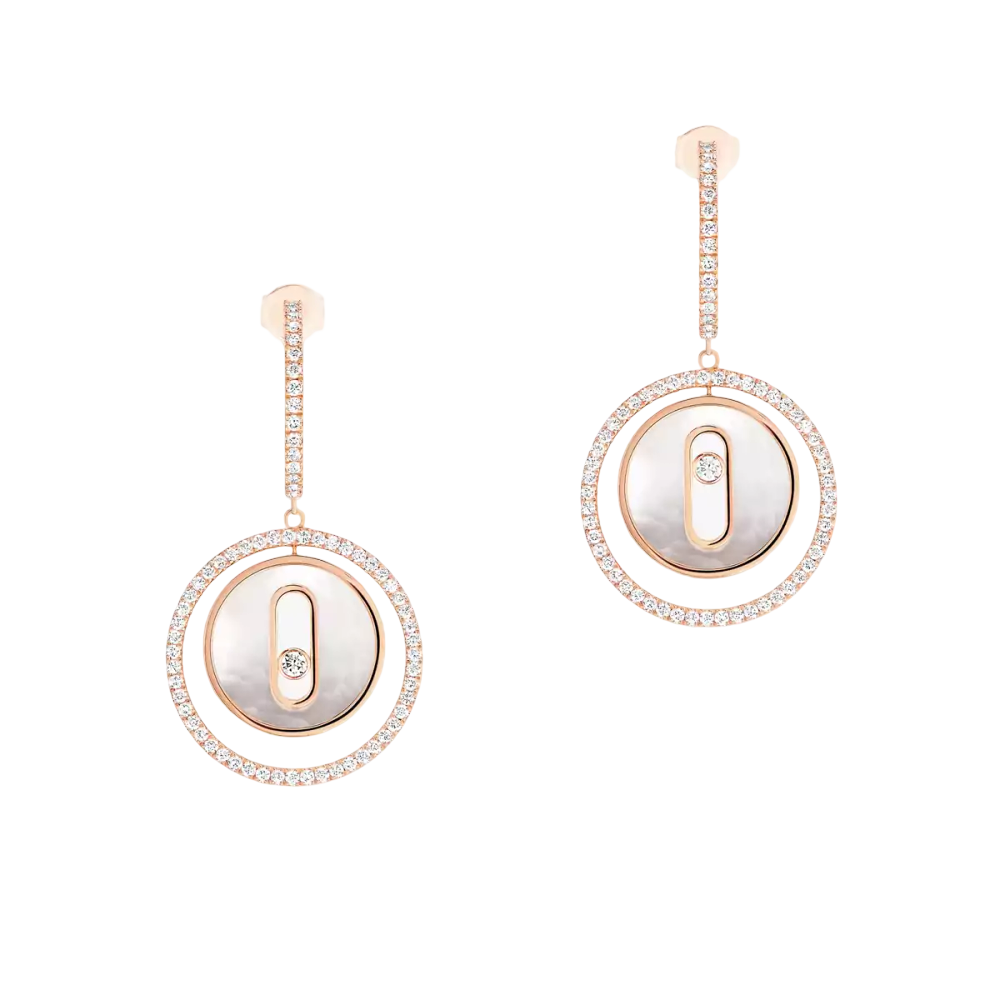Boucles d'oreilles pendantes Lucky Move nacre blanche