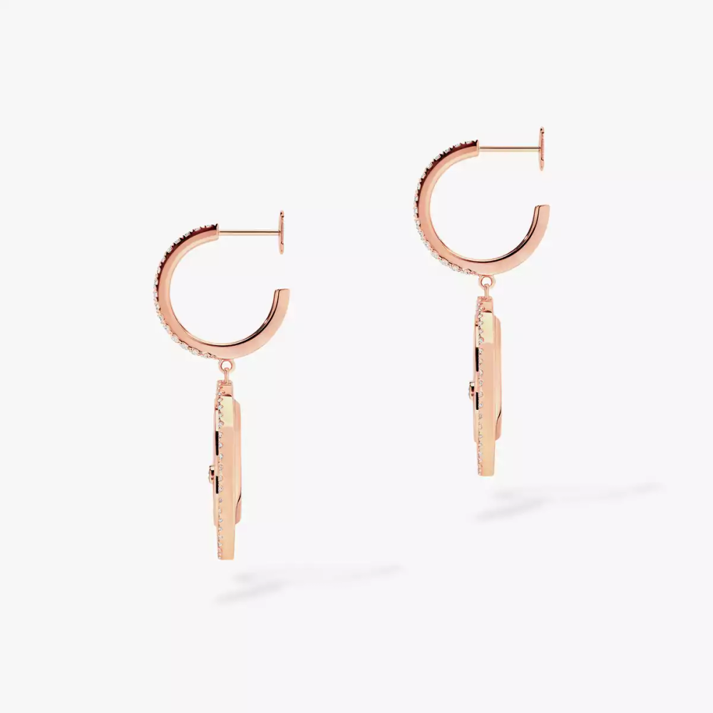 Boucles d'oreilles pendantes Lucky Move nacre blanche