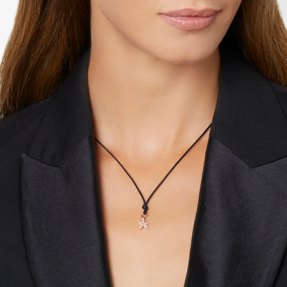 Pendentif Stellina Or Rose & Diamants Cognac