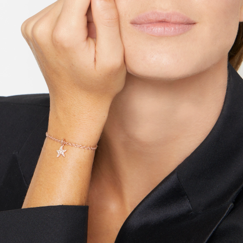 Pendentif Stellina Or Rose & Diamants Cognac