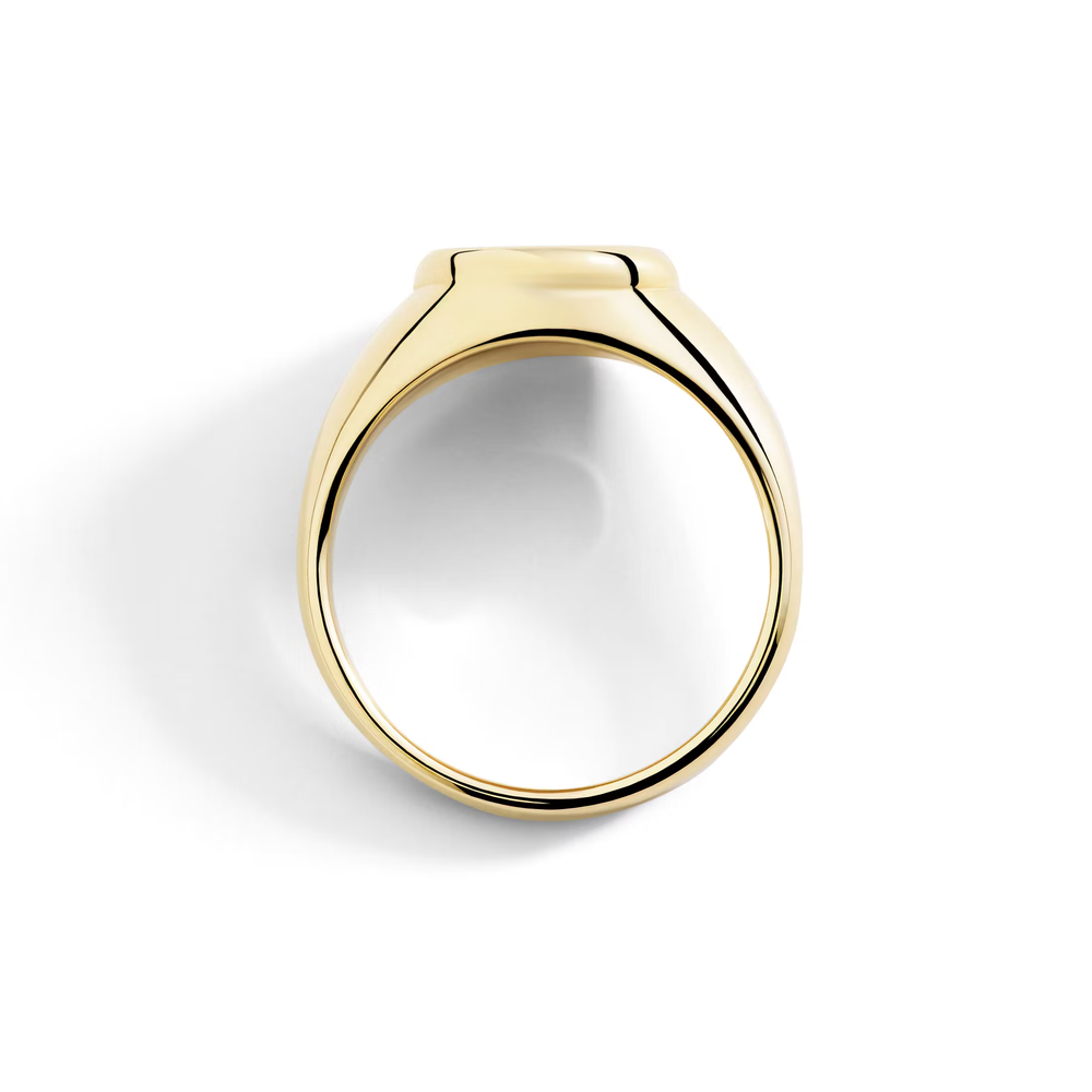 Bague Sceau Or Jaune Et Diamant Blanc