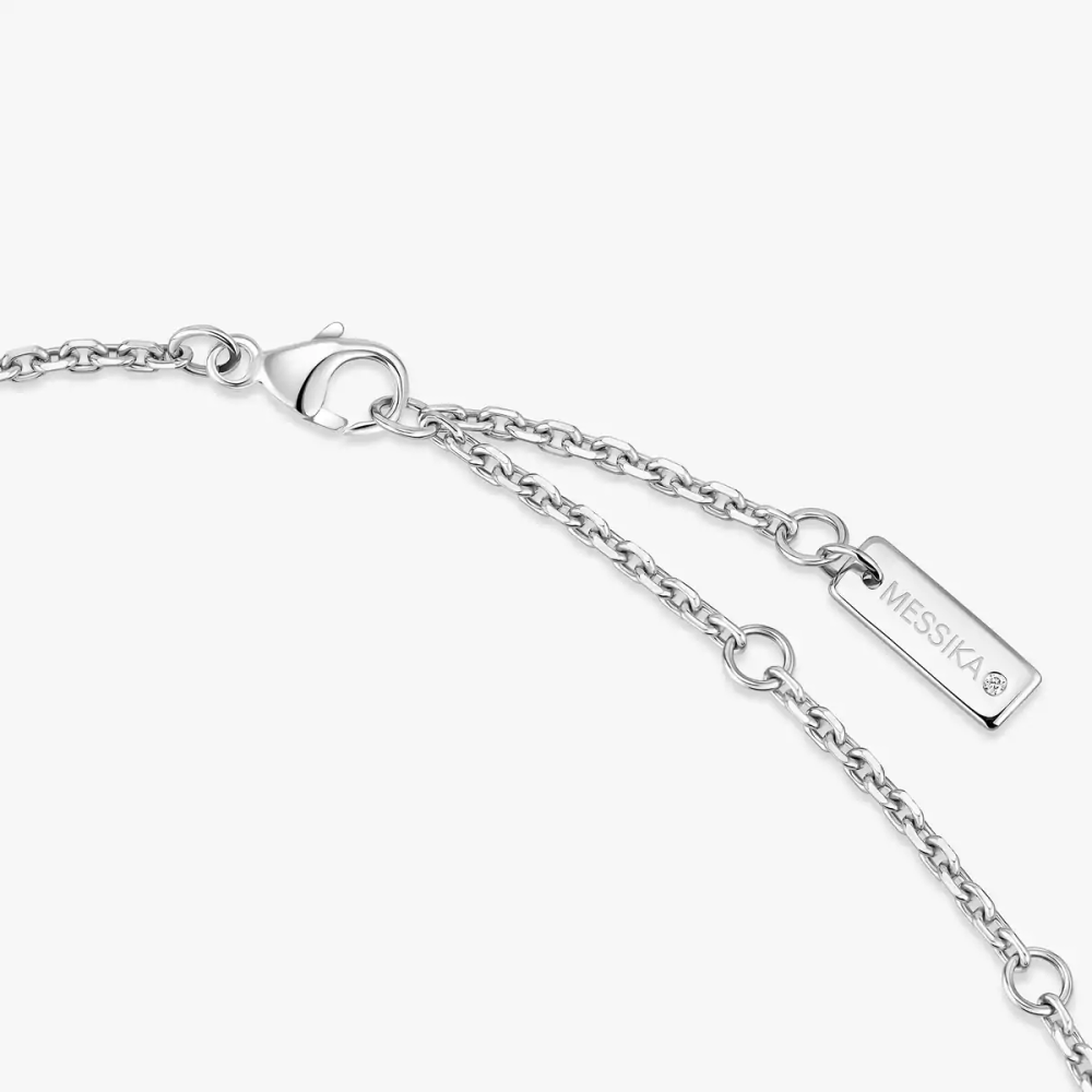 Collier Move Classique ciselé, grand modèle Collier diamant en or blanc ciselé Move Classique