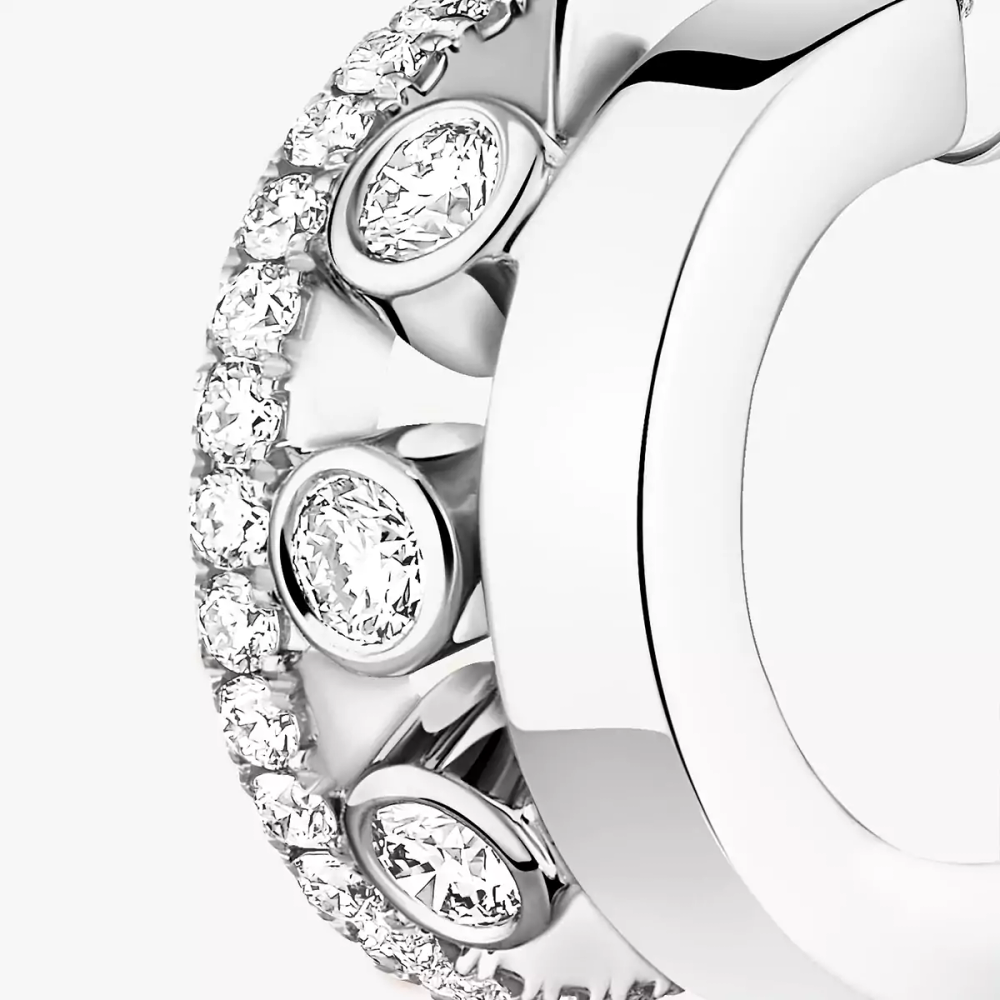 Mini créoles Move Romane Boucles d'oreilles Diamant Or Blanc