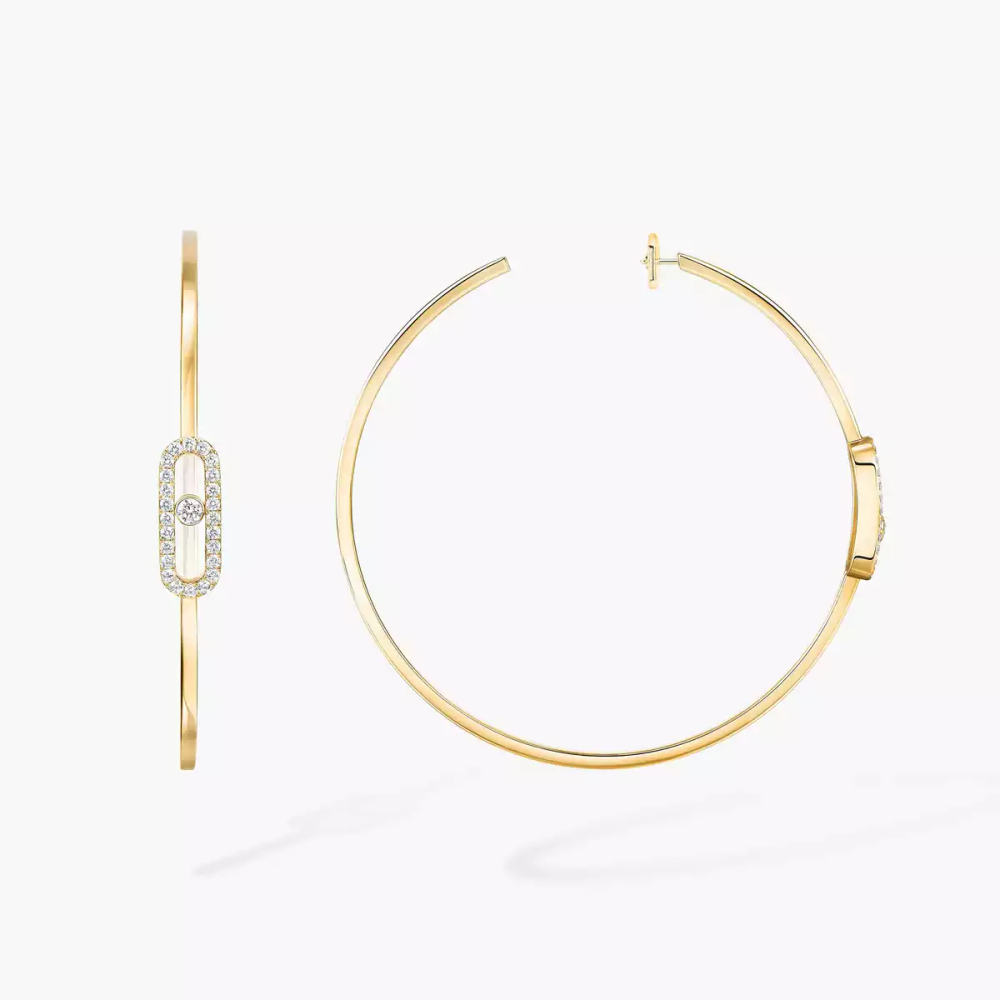 Boucles d'oreilles créoles Move Uno, grand modèle