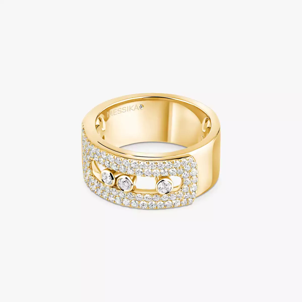 Bague Move Noa pavée, grand modèle