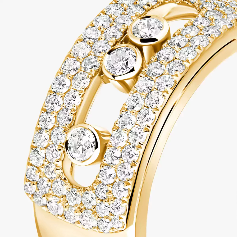 Bague Move Noa pavée, grand modèle