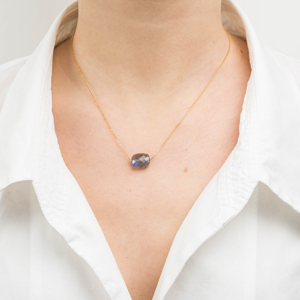 Collier, Labradorite, Or Jaune