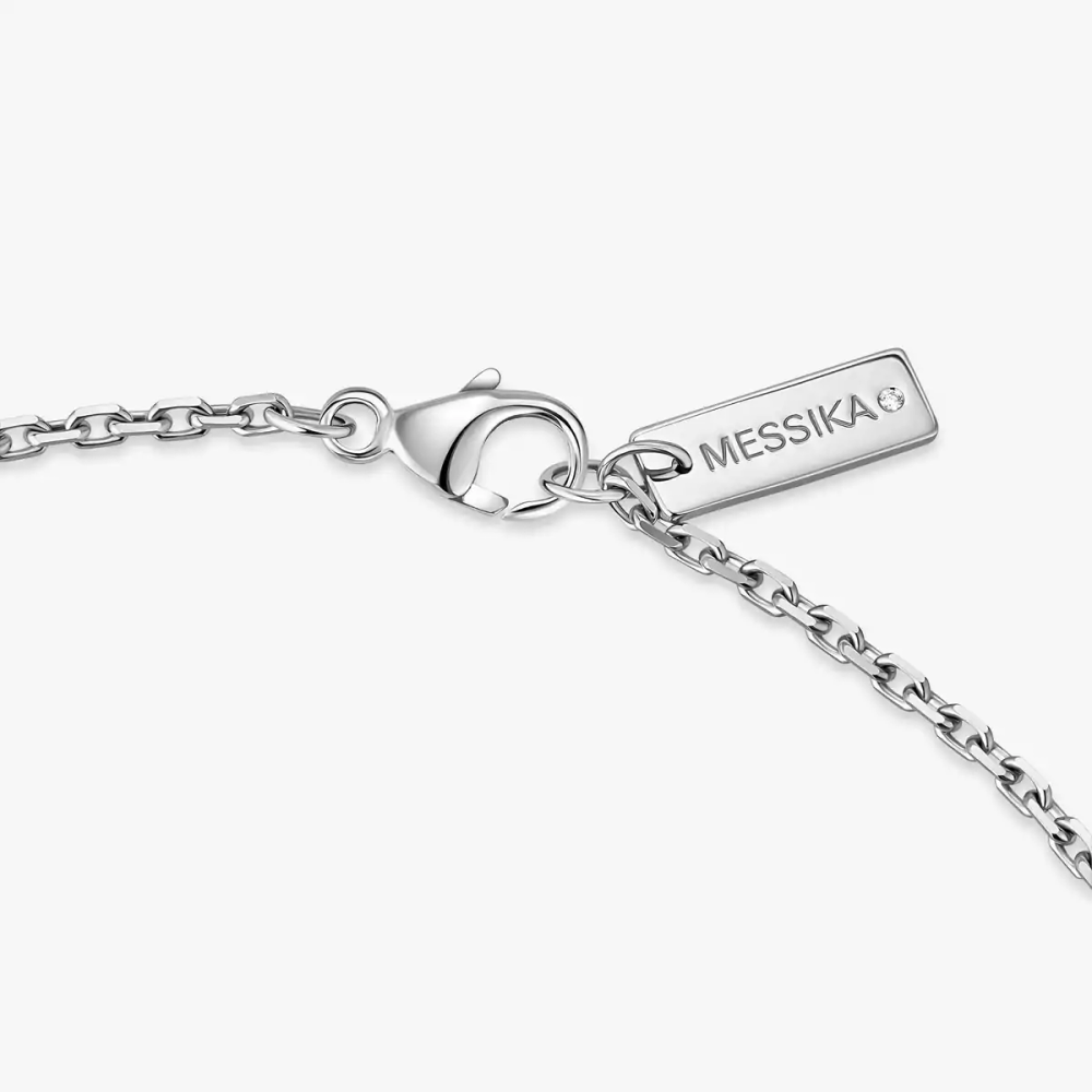 Collier cravate Moderniste Collier cravate diamant or blanc Moderniste