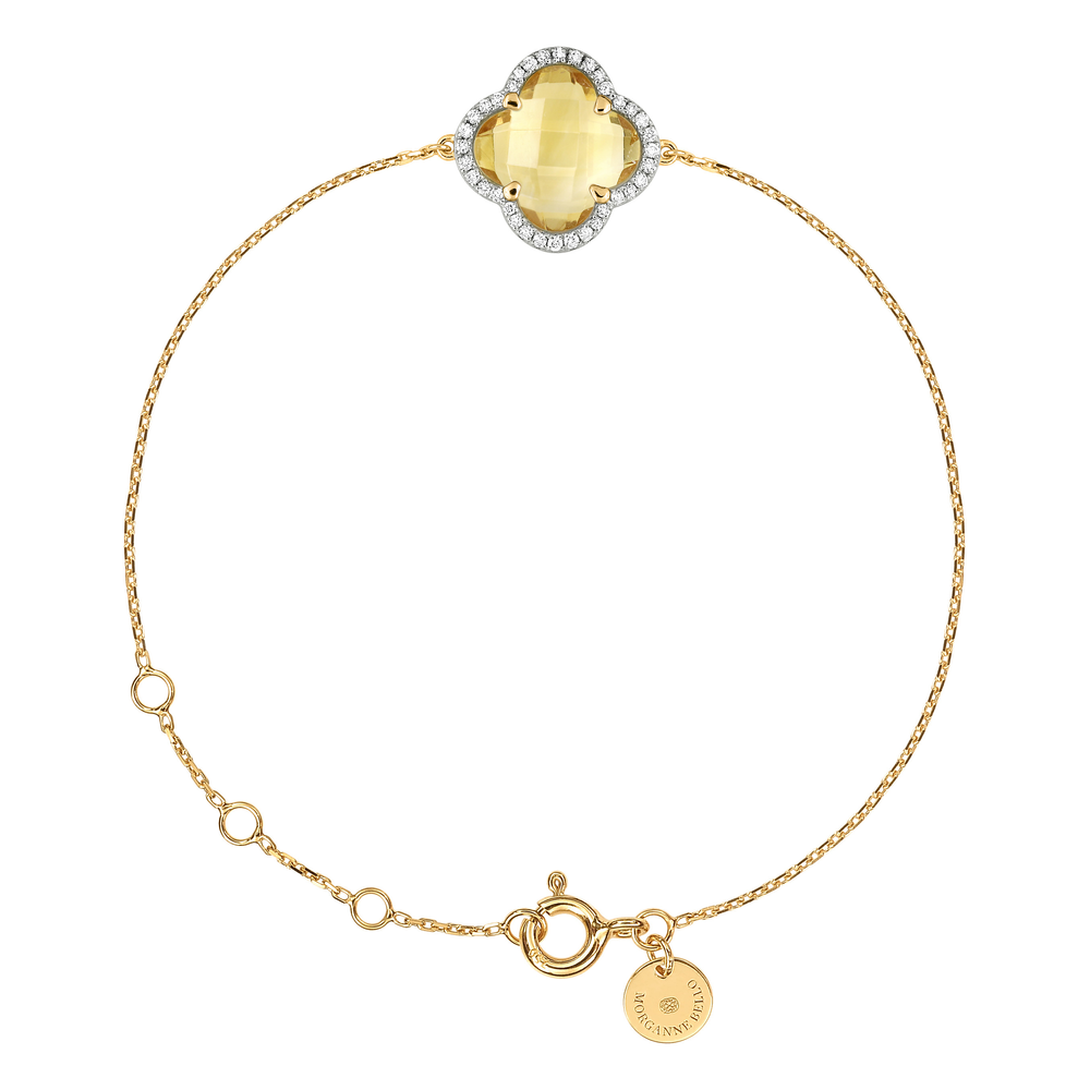 Bracelet, Citrine, Diamants, Or Jaune