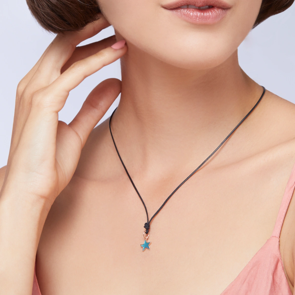 Pendentif Stellina Or Rose & Émail