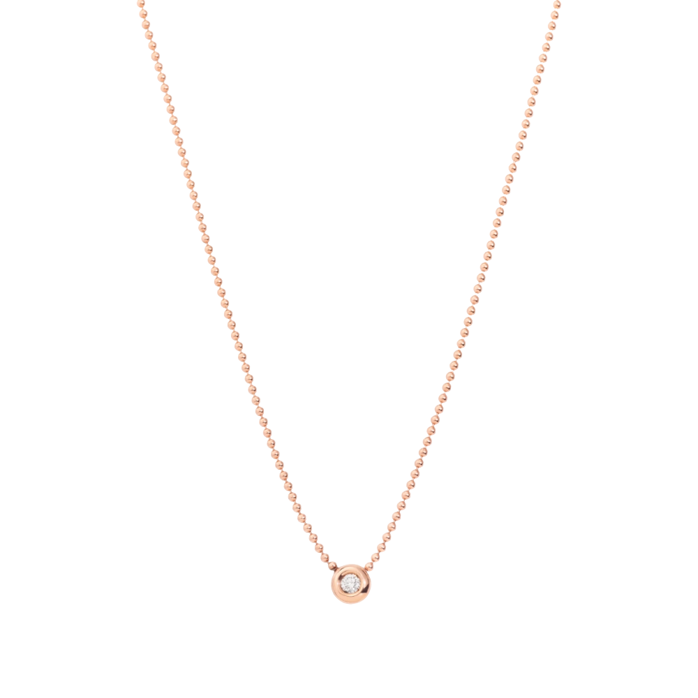 Collier Bollicine Or Rose & Diamant Blanc