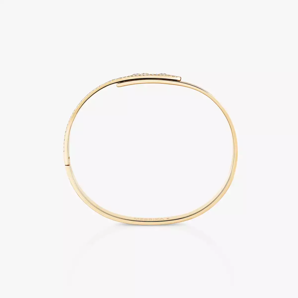 Bracelet Move Noa ciselé semi-pavé, moyen modèle