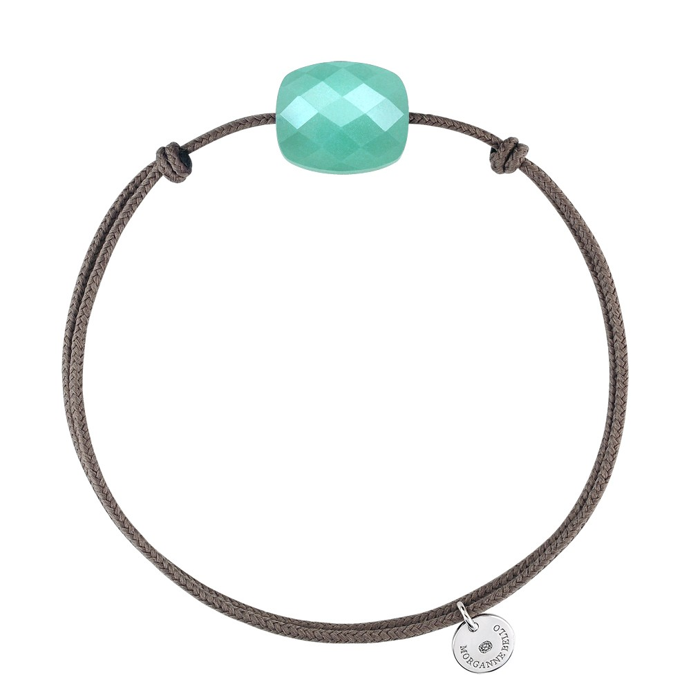 Bracelet, Amazonite, Cordon Taupe