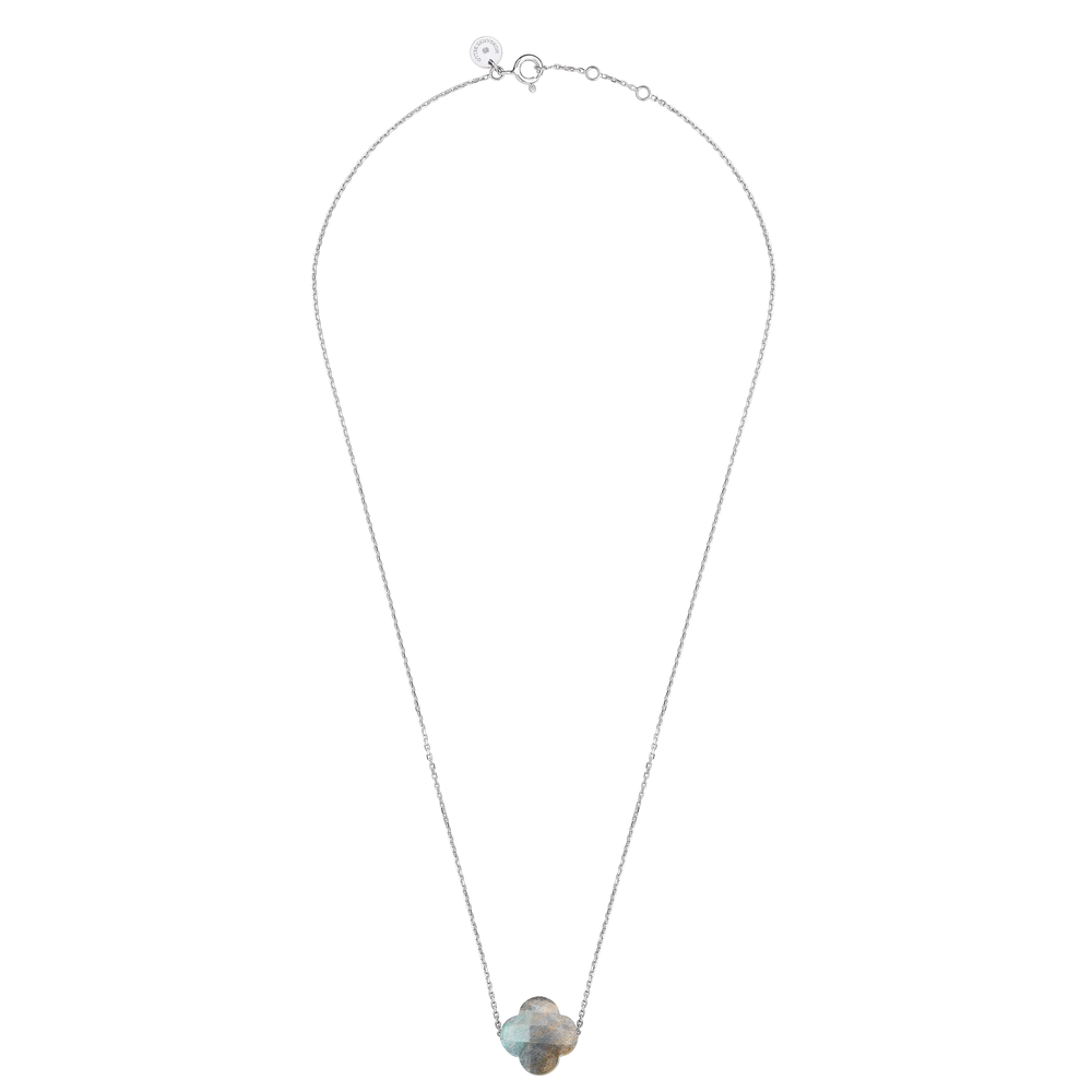 Collier, Labradorite, Or Blanc