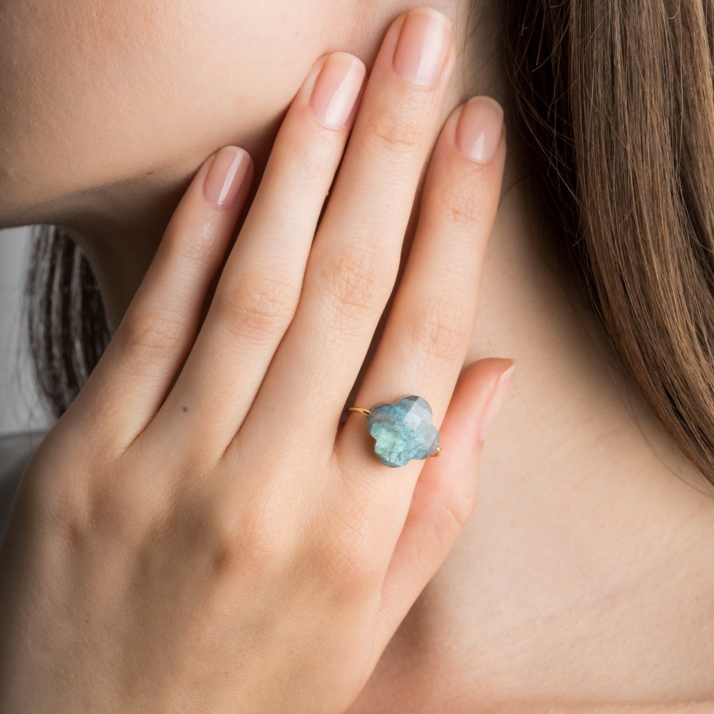 Bague, Labradorite, Or Jaune - Bijouterie Aurea｜Morges