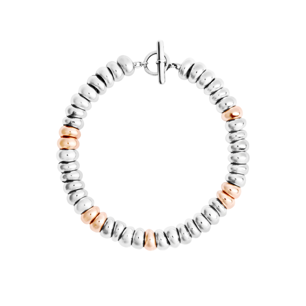 Bracelet Rondelle Argent & Argent Doré