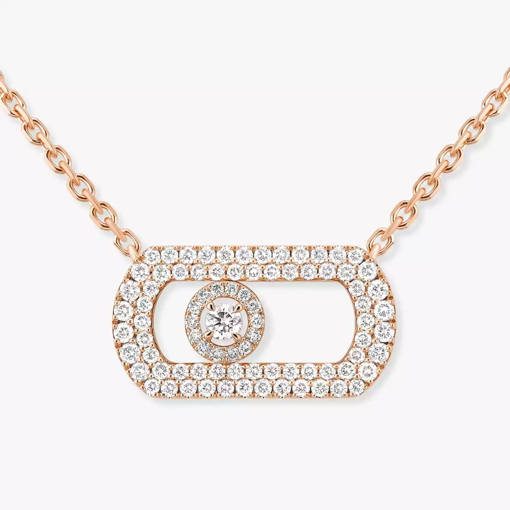 Collier So Move pavé Collier diamant en or rose So Move