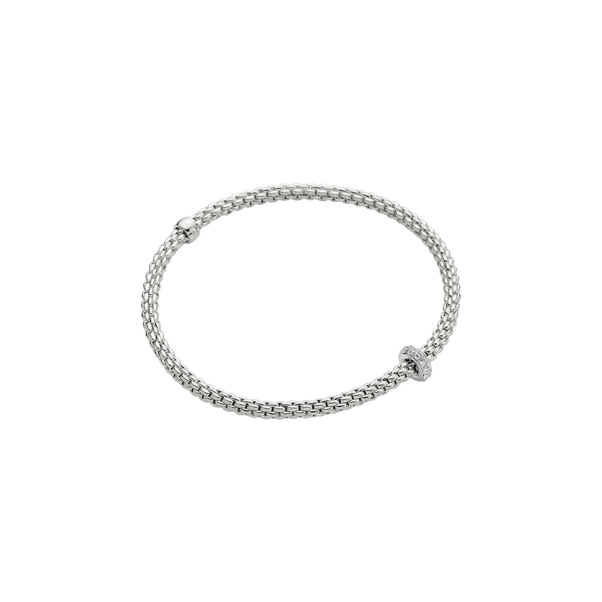 Bracelet Flex'it Prima Or Blanc pavé Fope - Bijouterie Aurea｜Morges