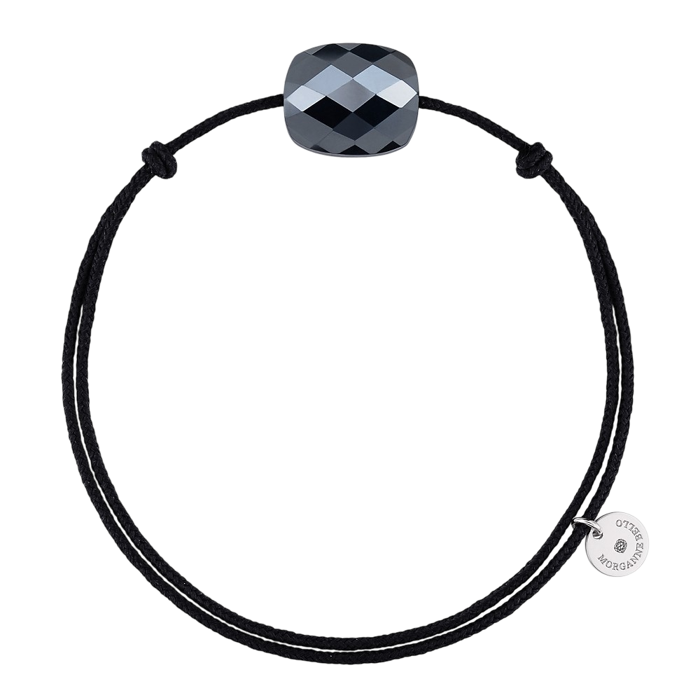 Bracelet, Hématite, Cordon Noir