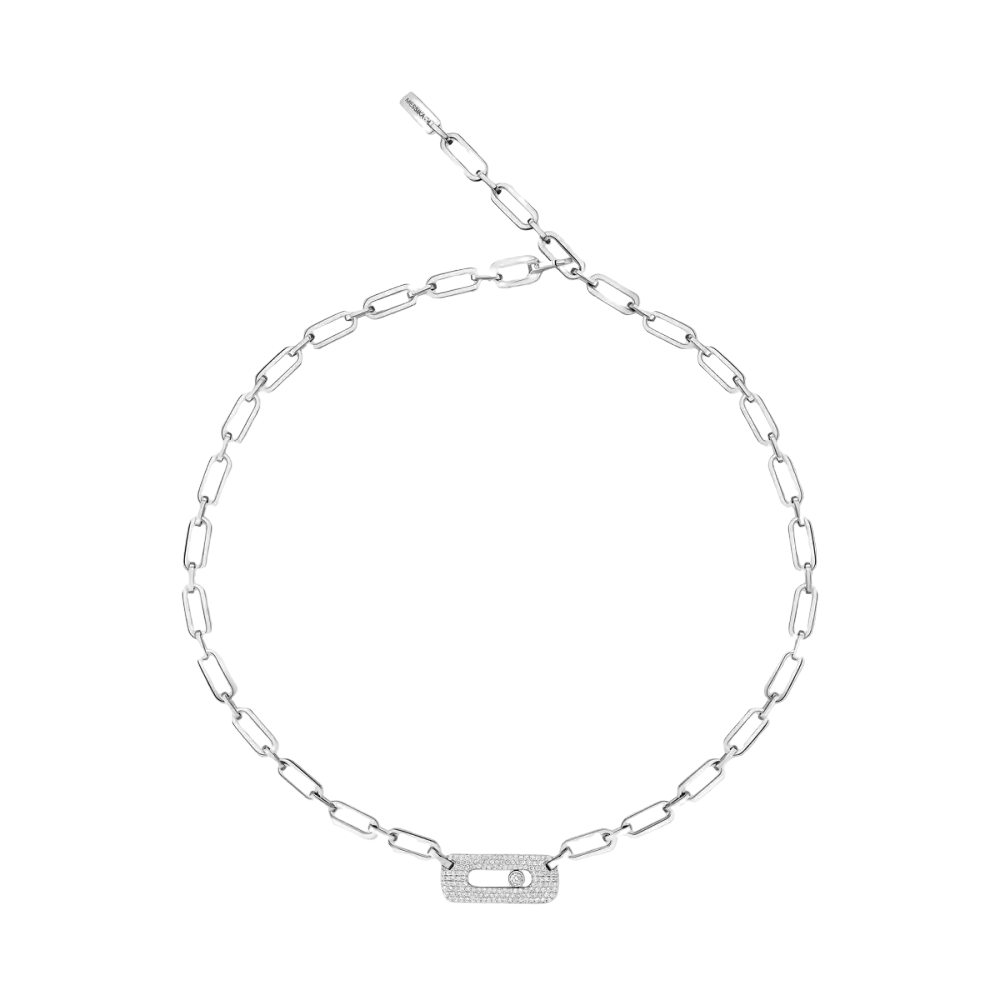 Collier chaîne Move Link semi-pavé