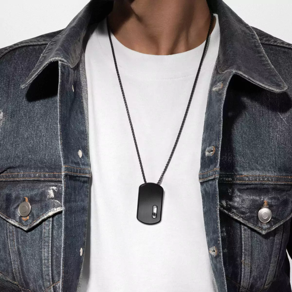 Collier pendentif Move Titanium noir Collier pendentif diamant Move Titanium black