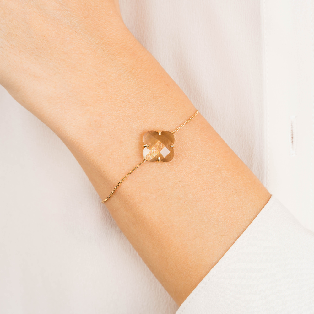 Bracelet, Pierre De Soleil, Or Jaune