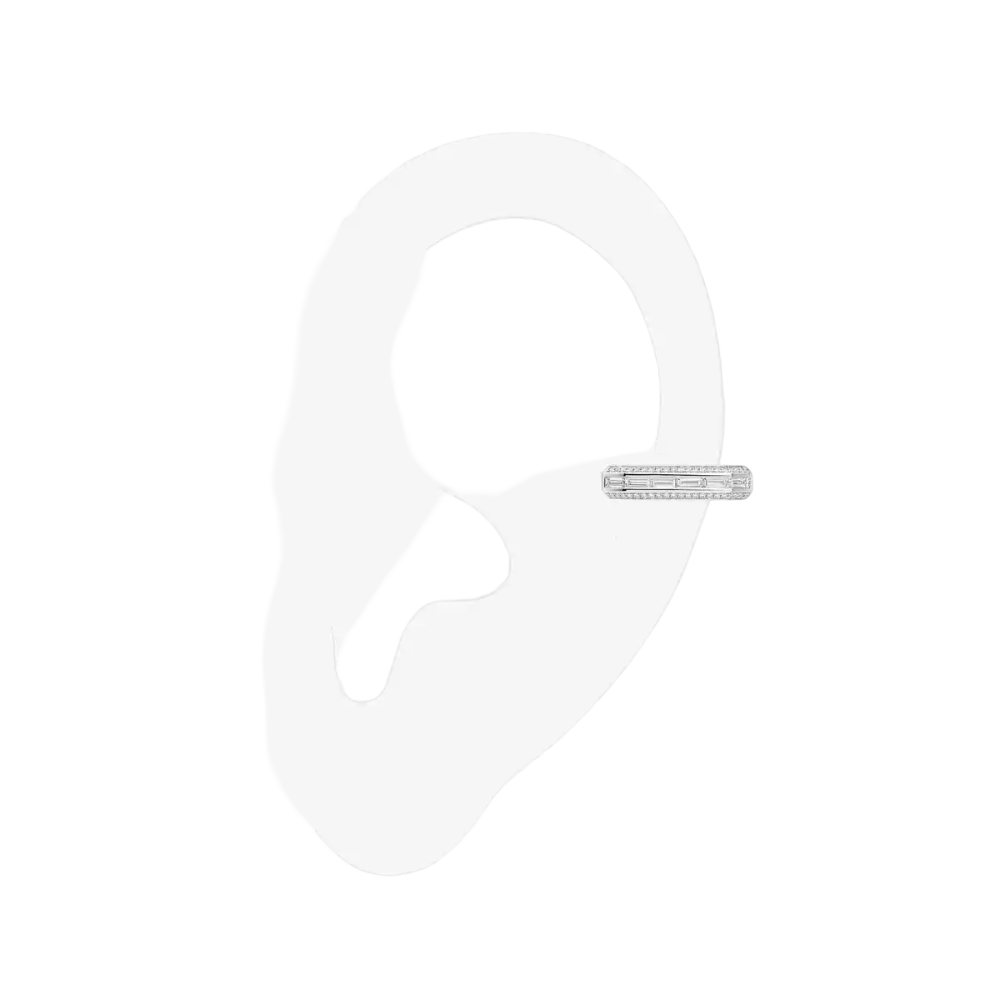 Boucles d'oreilles clips Groove Clips diamant en or blanc Groove