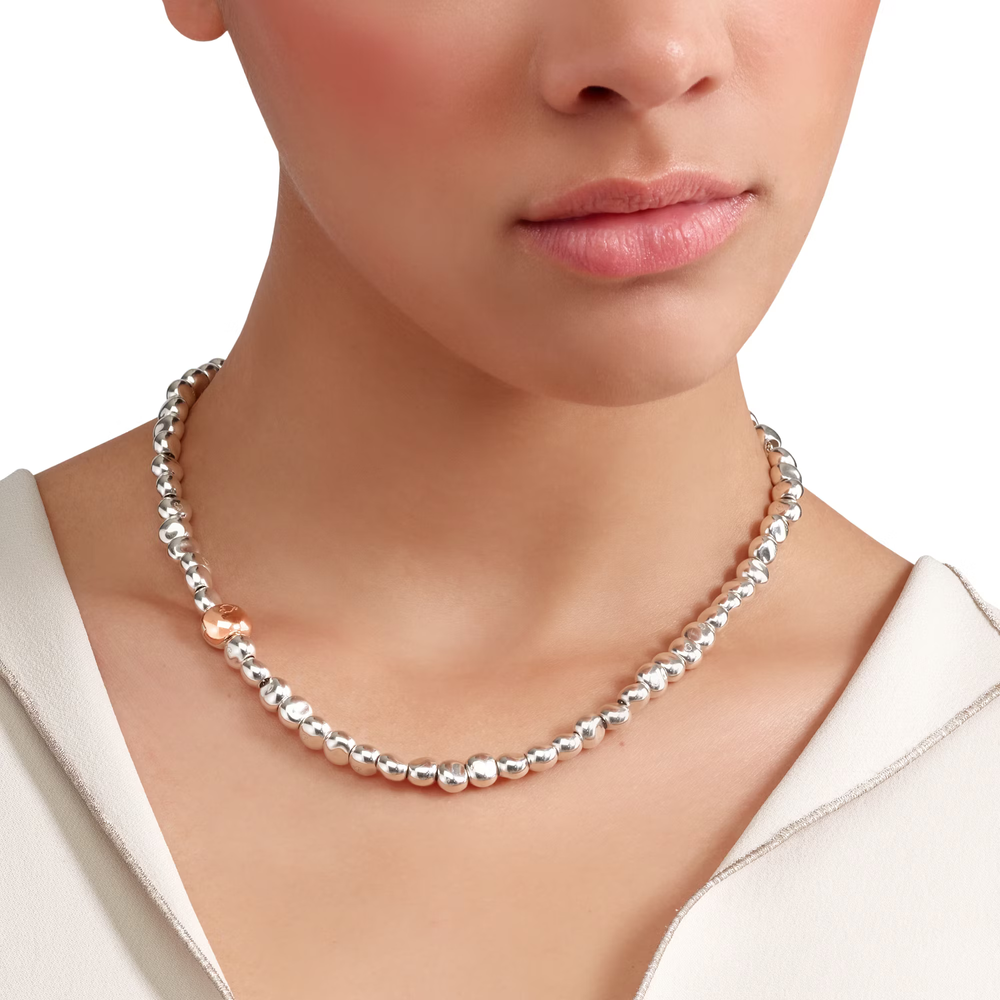 Collier Pepita Argent Et Or Rose