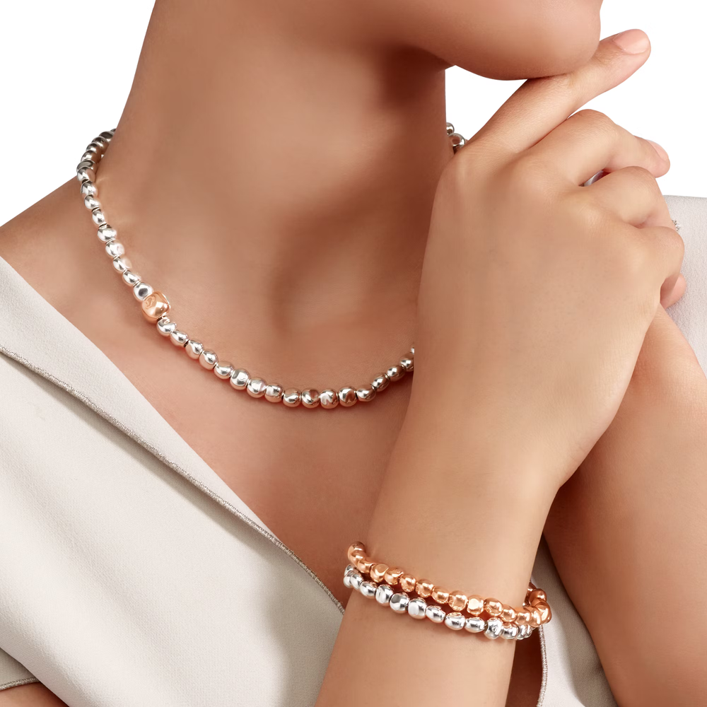 Collier Pepita Argent Et Or Rose