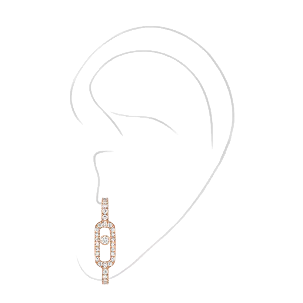 Mono boucle d'oreille Move Uno pavée