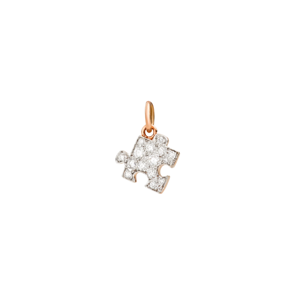 Pendentif Puzzle Or Rose & Diamants Blancs