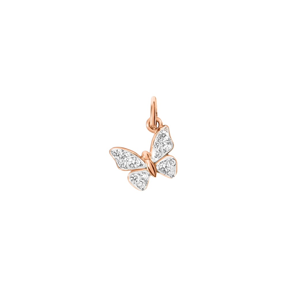 Pendentif Papillon Or Rose & Diamants Blancs - Bijouterie Aurea｜Morges
