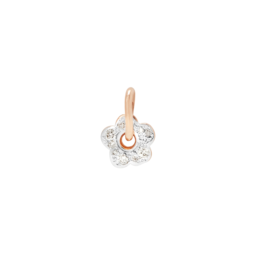 Pendentif Fleur Or Rose & Diamants Blancs
