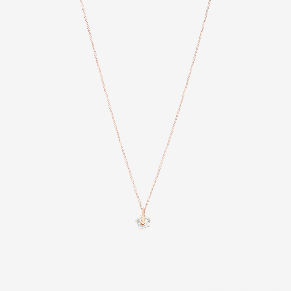 Pendentif Fleur Or Rose & Diamants Blancs