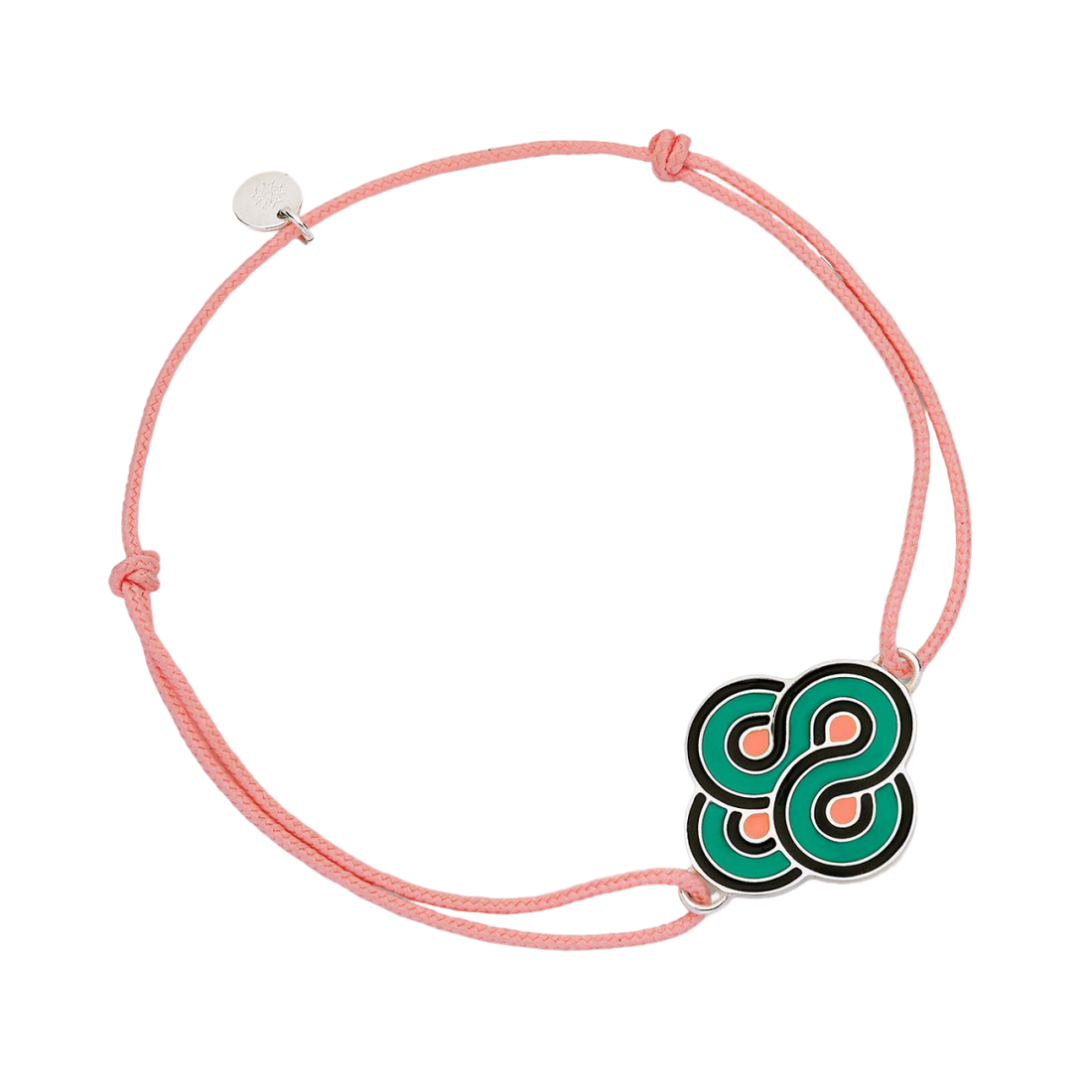 Bracelet Argent Enlacé Vert