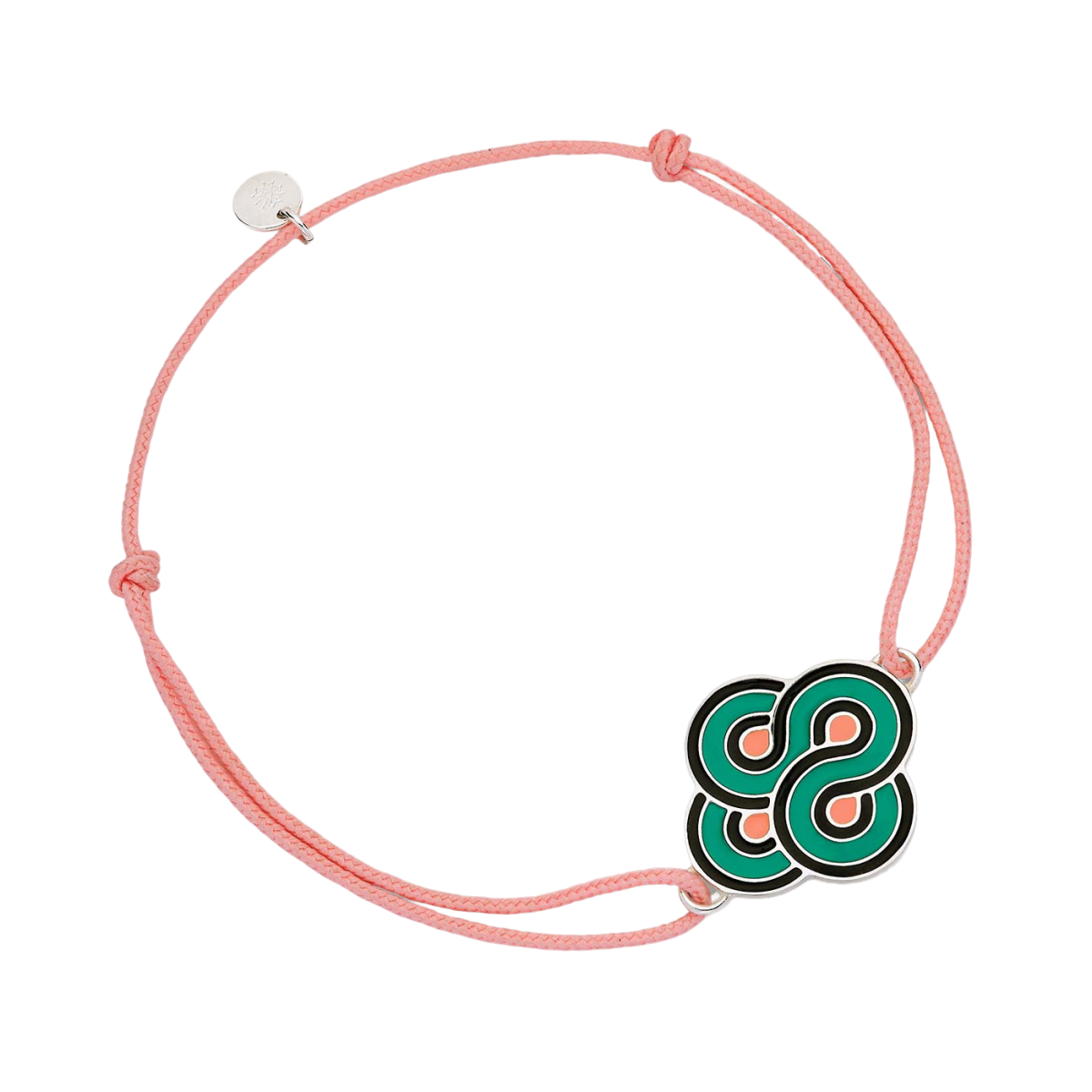 Bracelet Argent Enlacé Vert