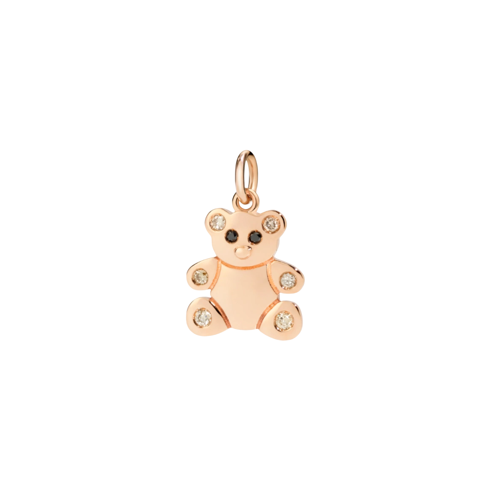 Pendentif Ourson Or Rose, Diamants & Émail