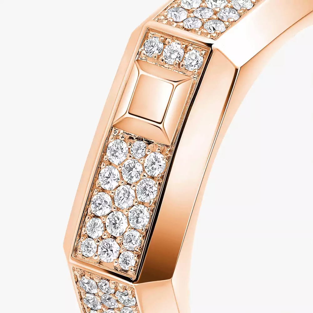 Bague Moderniste pavée, moyen modèle