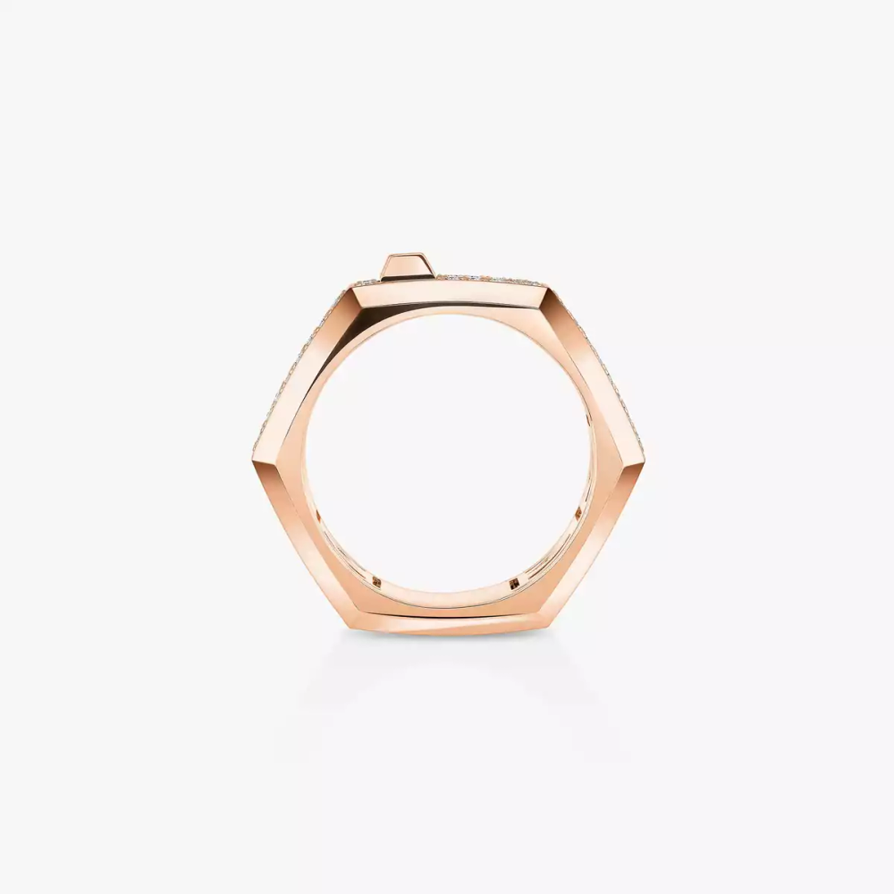Bague Moderniste pavée, moyen modèle